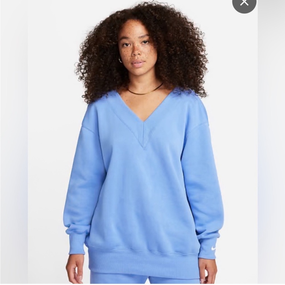Nike Blue V-Neck Sweatshirt
